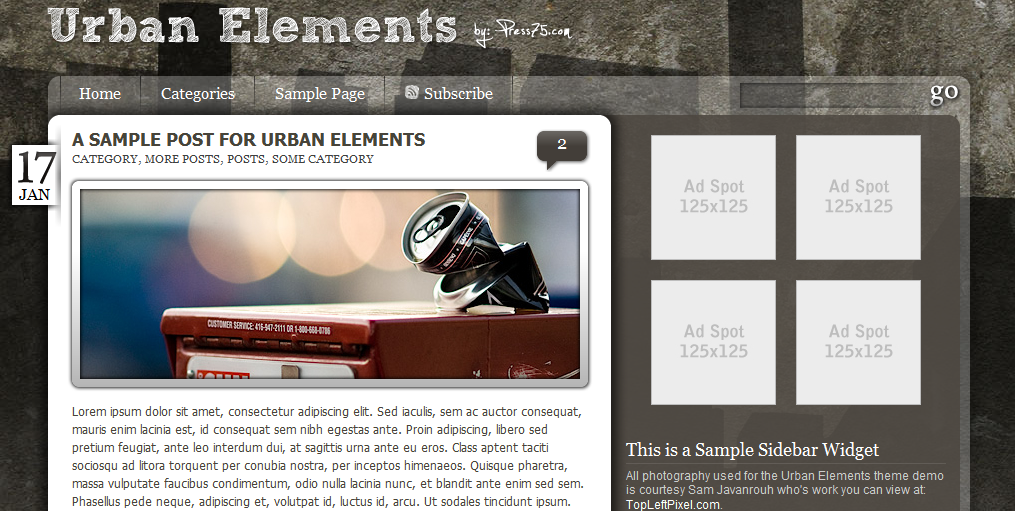 Красивая и простая урбанистическая тема Urban Elements